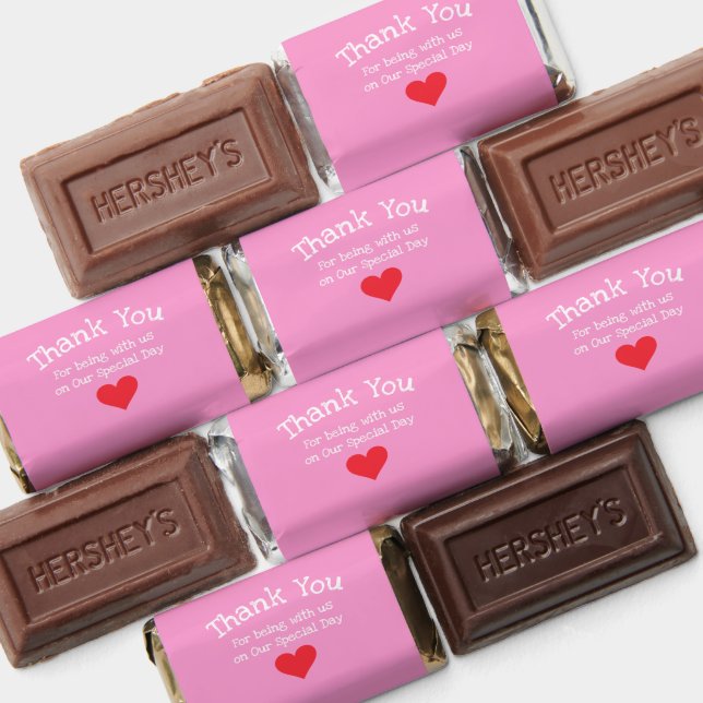 Chic Elegant Wedding Thank You Names Pink Cute Hershey's Miniatures (Assorted)