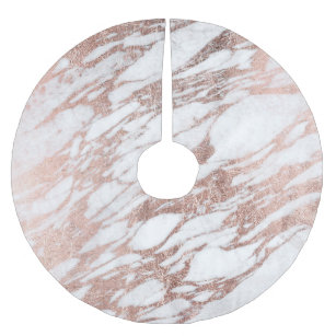 Gold Christmas Tree Skirts Zazzle Chic Elegant White And Rose Gold Marble Pattern Brushed Polyester Tree Skirt