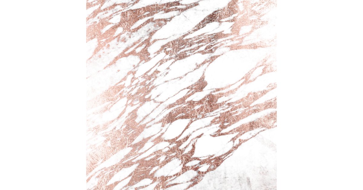 Chic Elegant White And Rose Gold Marble Pattern Fabric
