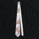 Chic Elegant White and Rose Gold Marble Pattern Tie<br><div class="desc">This chic and elegant white and faux printed rose gold marble pattern is perfect for the trendy and stylish woman. Its glamorous and swanky design is great for many gifts and occasions. Enjoy this pretty and popular print for your next purchase!</div>