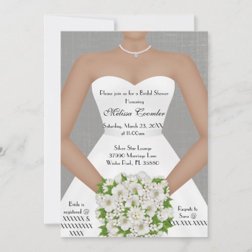 Chic Elegant White Modern Day Bridal Shower Invite