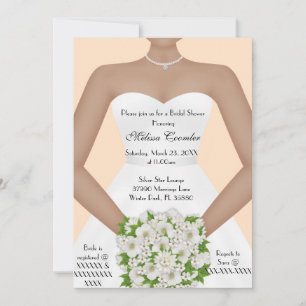 Chic Elegant White Modern Day Bridal Shower Invite
