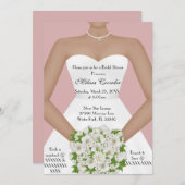 Chic Elegant White Modern Day Bridal Shower Invite (Front/Back)
