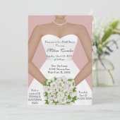 Chic Elegant White Modern Day Bridal Shower Invite (Standing Front)
