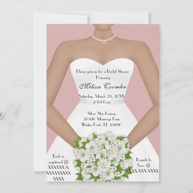 Chic Elegant White Modern Day Bridal Shower Invite (Front)