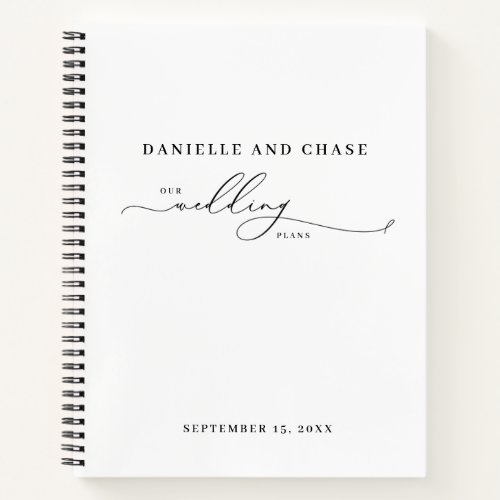 Chic Elegant White Wedding Plans  Notebook
