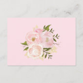 Chic Elephant Blush Gold Floral Baby Diaper Raffle Enclosure Card (Back)