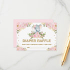 Chic Elephant Blush Gold Floral Baby Diaper Raffle