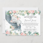 Chic Elephant Floral Virtual Baby Shower by Mail