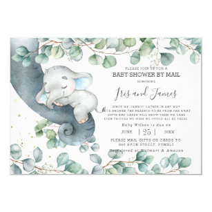elephant baby shower invitations  zazzle