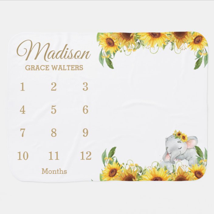 sunflower milestone blanket