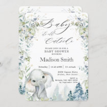 Chic Elephant Winter Alpine Baby Shower Neutral  I Invitation