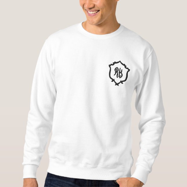 Chic Embroidered Initial Letter Monogram Men's  Sweatshirt (Front)