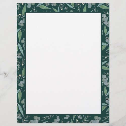 Chic Emerald Green Eucalyptus Recipe Binder Page