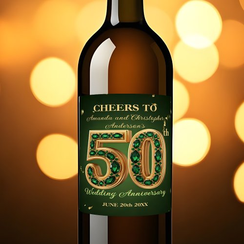 Chic Emerald Green & Gold 50th Wedding Anniversary