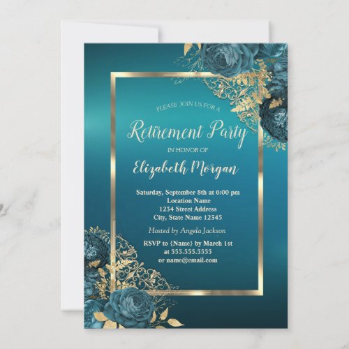 Chic Emerald Green Roses Frame Retirement Party