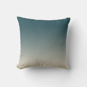 Chic Emerald Off-White Ombre Effect Throw Pillow