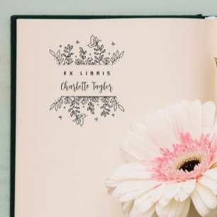Chic Enchanted Forest Botanical Custom Book  Self-inking Stamp