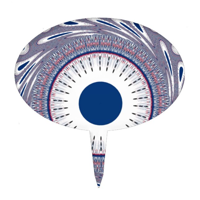 Chic Energetic Eye Design: A Mesmerizing Pattern Cake Topper (Front)