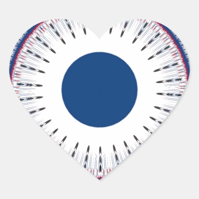 Chic Energetic Eye Design: A Mesmerizing Pattern Heart Sticker (Front)