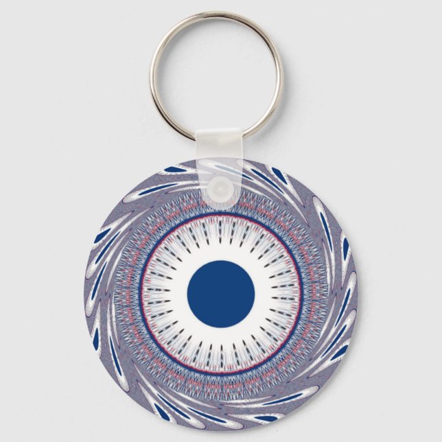 Chic Energetic Eye Design: A Mesmerizing Pattern Keychain (Front)
