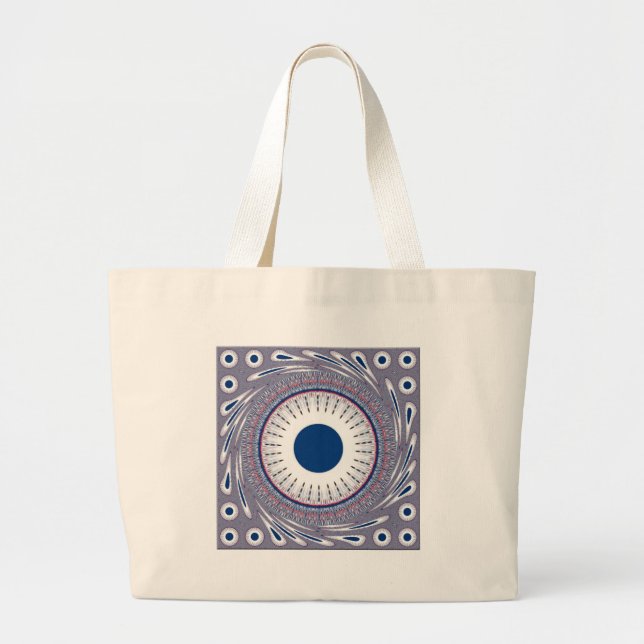 Chic Energetic Eye Design: A Mesmerizing Pattern Large Tote Bag (Front)