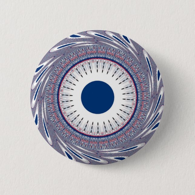 Chic Energetic Eye Design: A Mesmerizing Pattern Pinback Button (Front)