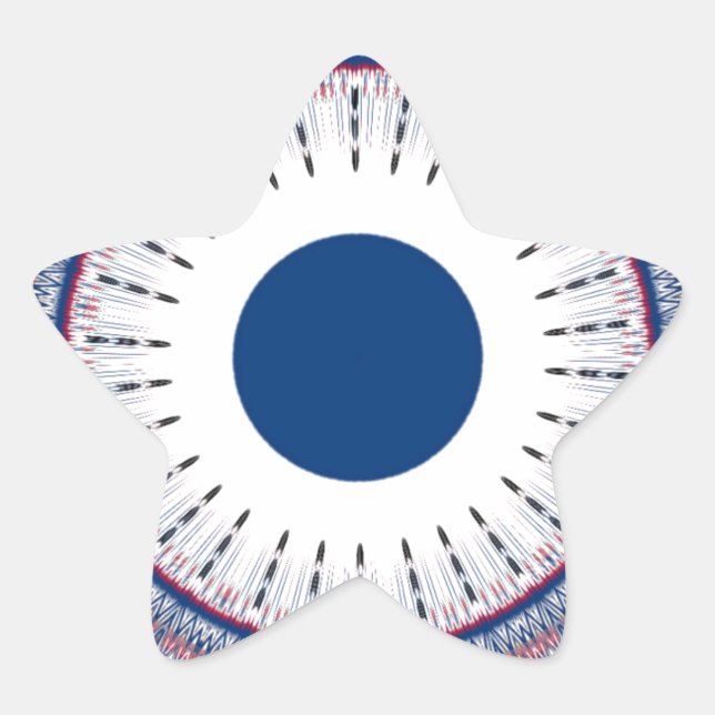 Chic Energetic Eye Design: A Mesmerizing Pattern Star Sticker (Front)