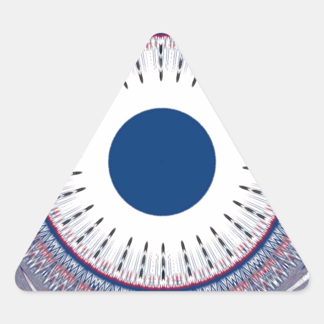 Chic Energetic Eye Design: A Mesmerizing Pattern Triangle Sticker (Front)