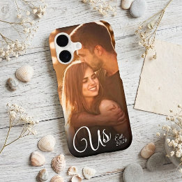 Chic Engaged Photo Us Est Established Date iPhone 17 Case