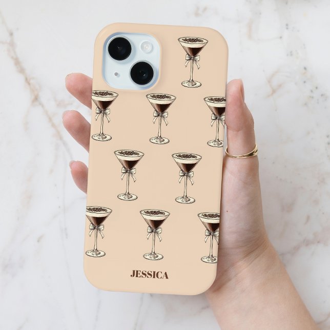Chic Espresso Bow Pattern Personalized Brown Case-Mate iPhone Case (Chic Espresso Bow Pattern Personalized Brown Case-Mate iPhone Case)