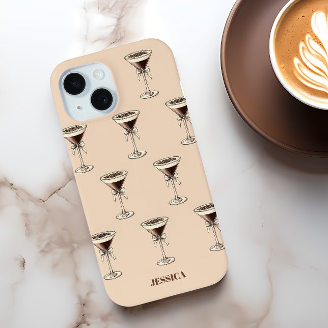 Chic Espresso Bow Pattern Personalized Brown Case-Mate iPhone Case (Chic Espresso Bow Pattern Personalized Brown Case-Mate iPhone Case)