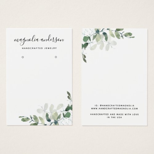 Chic Eucalyptus Earrings Jewelry Display Card