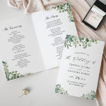 Chic Eucalyptus Leaves DIY Folded Wedding Program<br><div class="desc">Create the perfect wedding program with this "Greenery Eucalyptus Leaves" template. This high-quality design is easy to customize to be uniquely yours! (1) Note that the papers arrive flat, and you'll need to Fold the Middle to convert them to folded papers. (2) For further customization, please click the "customize further"...</div>