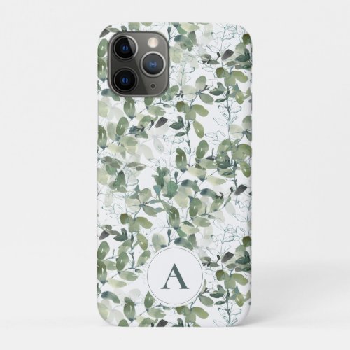 Chic Eucalyptus Monogram  iPhone 11 Pro Case