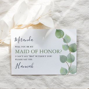 Chic Eucalyptus Will You Be My Maid of Honor?