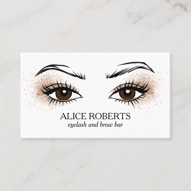 Chic Eyelash extension Brow Bar make up artist Business Card (Front)