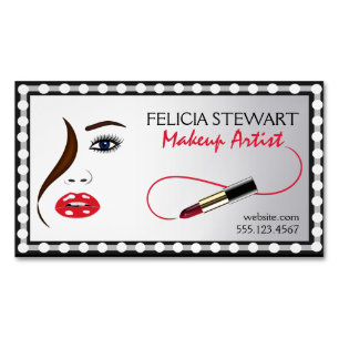 Chic Face in Mirror Makeup Artist Cosmetologist Business Card Magnet