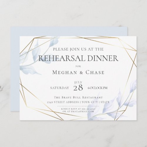 Chic Faded Lilac and Dusty Blue Foliage Invitation