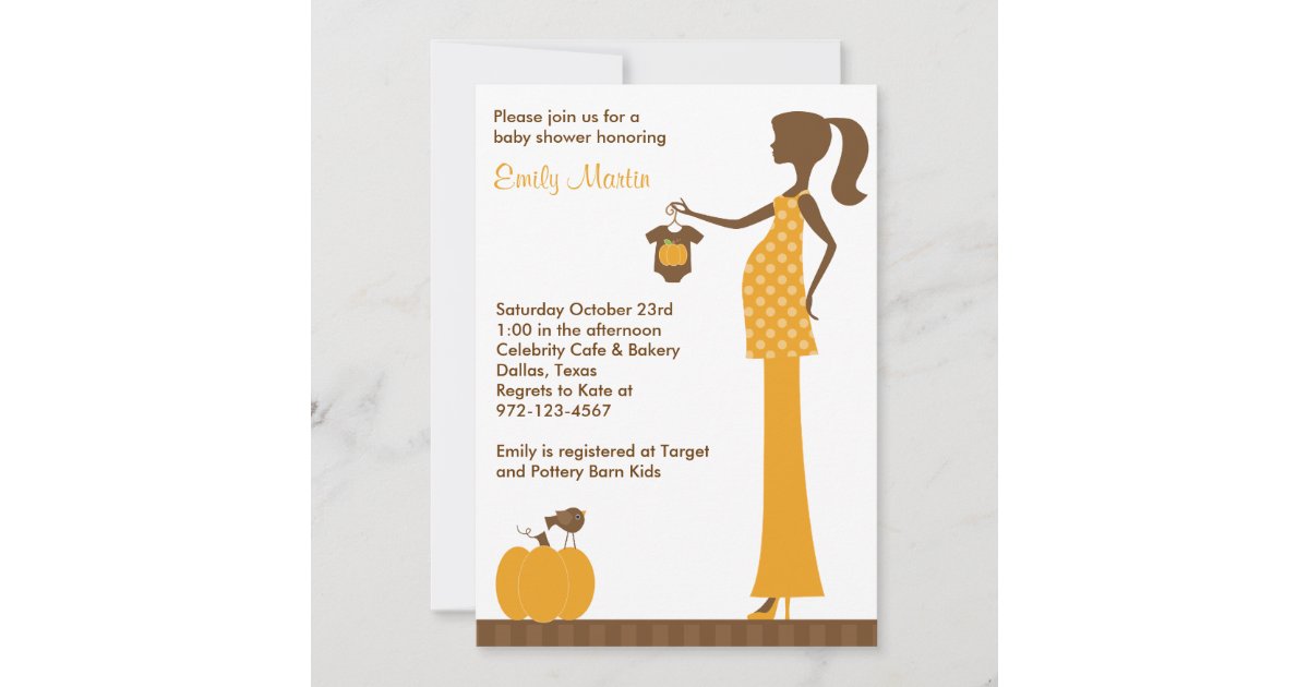 Chic Fall Mom-to-Be Invitations | Zazzle