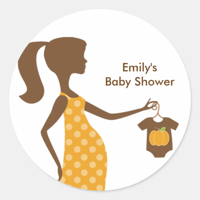 Chic Fall Mom-to-Be Stickers | Zazzle