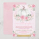 Chic Fall Pumpkin Blush Pink Floral Roses Birthday Invitation | Zazzle