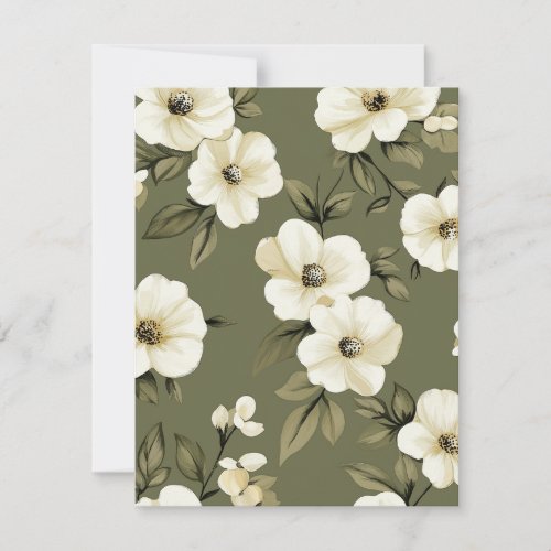 Chic Farmhouse Sage Ivory Floral Note Card