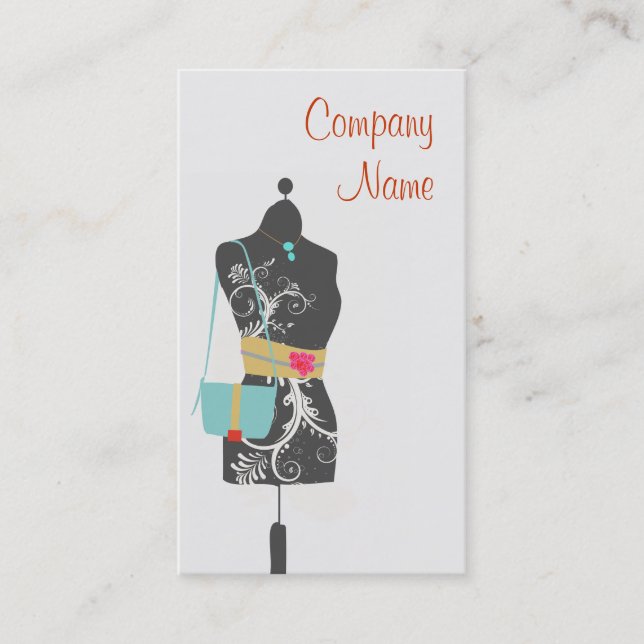 Chic Fashion Accessory and Dress Boutique Business Card (Front)