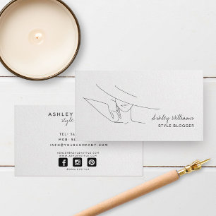 Chic Fashion Blogger, Stylish Fashion Model Business Card