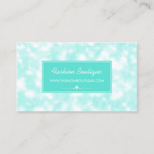 Chic Fashion Boutique Elegant Mint Bokeh Business Card