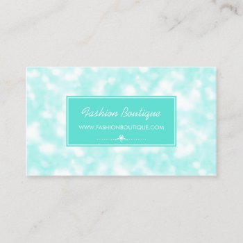 Chic Fashion Boutique Elegant Mint Bokeh Business Card by GirlyBusinessCards at Zazzle
