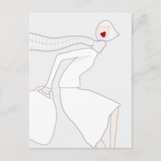 Chic Fashion Coloring Art Postcard Miss Wendy