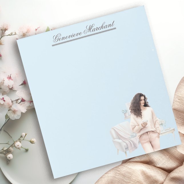 Chic Fashion Girl Personalized Vignette Notepad (Creator Uploaded)