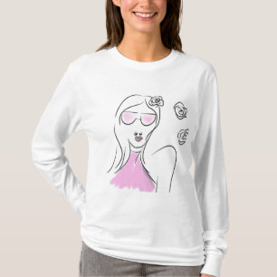 Chic Fashion Illustration Long Sleeve T-Shirt